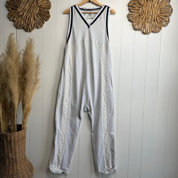 Free People jumpsuit one piece cotton lace onesie romper Movement Small - Picture 3 of 10